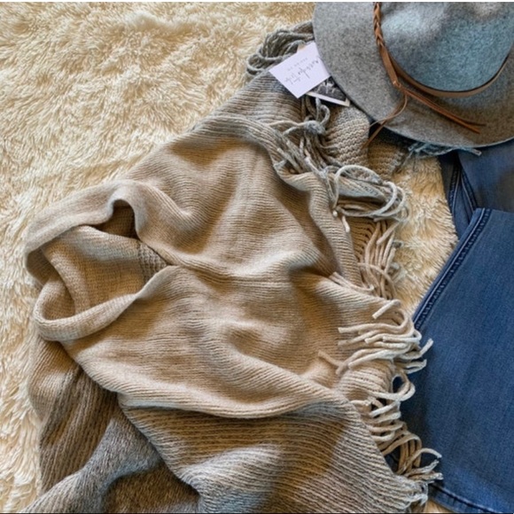 New Cozy Shawl Collar Blanket Cardigan Sweater - Wrap Poncho Western Boho - Picture 6 of 10